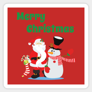 Santa Clause and Snowman Sticker